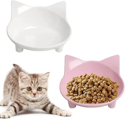 Skrtuan Non-Slip Cat & Dog Food Bowl – Wide, Shallow Pet Dish for Whisker Fatigue Relief, Safe for Puppies & Rabbits