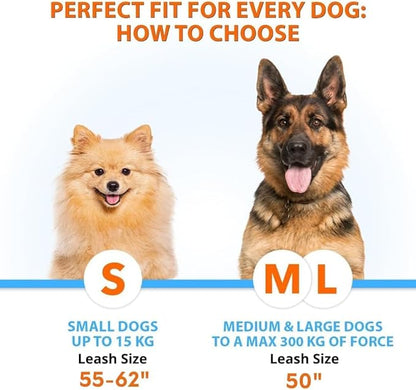 SparklyPets Hands Free Double Dog Leash – Dual Leash for Medium and Large Breeds – Lead for 2 Dogs with Padded Handles, Reflective Stitches, No Pull, Tangle Free