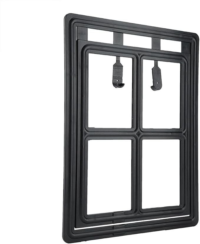Acouto Screen Fit Pet Door Plastic Pet Dog Puppy Door Locking Safe Flap Screen Window Gate Doors, & Ramps (XL Font)