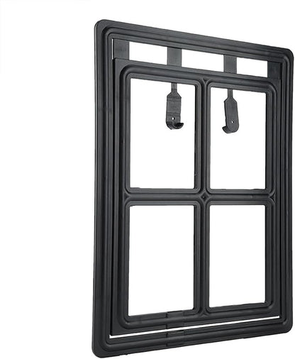 Acouto Screen Fit Pet Door Plastic Pet Dog Puppy Door Locking Safe Flap Screen Window Gate Doors, & Ramps (XL Font)