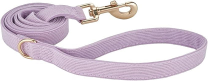 Soft Cotton Dog Leash, 5 Ft Heavy Duty Corduroy Dog Leashes with Gold Metal Hook for Small Medium Large Dogs,Medium,Light Purple
