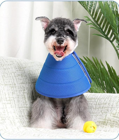 Soft Dog Cone Collar Alternative, Adjustable E-Collar for Surgery Recovery & Wound Protection. Comfy Elizabethan Cone for All Pets. (Blue, XL (Fit 20-49 lb Dog))