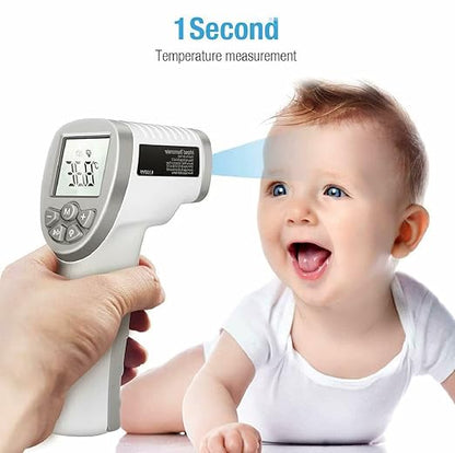 CLOC Non-Contact Infrared Thermometer SK-T008 - Both for Body and Object - Test Celsius & Fahrenheit - Battery Included - White.