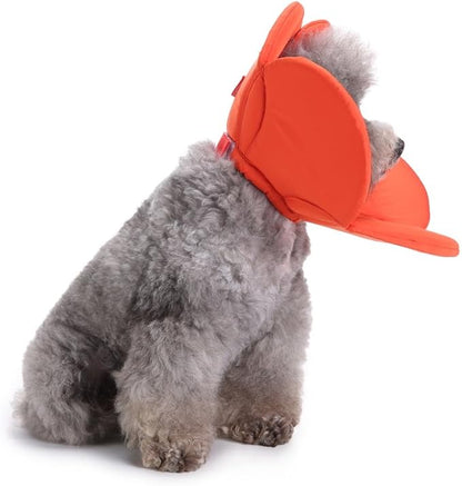 Dog Collar, Pet Cone E-Collar Flower Soft Elizabethan Waterproof Grooming Recovery Protecive Adjustable Collar for Puppy Small Medium Dogs (L Neck:13-15in, Orange)