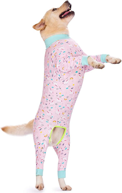 Pink Pony surgery Recovery Suit female male for Dogs After Surgery Medium Large Dogs Onesie,Lightweight Dog recovery suit for Shedding Prevent Licking Surgical Wound,Dog Pajamas Pjs ,Full Belly
