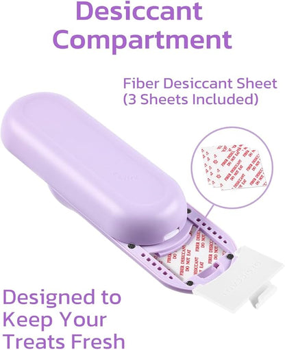 Clink Design Dog Training Clicker and Clicker Dog Trainer with Built in Treat Storage, Compact Dog Clicker for Puppy Training or Cat Clicker, 2.36 oz, Purple