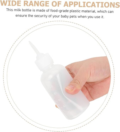 Levemolo 4pcs Dog Cat Feeding Bottles Small Milk Bottles for Newborn Pets Nipples