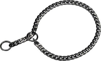 Stainless Steel P Chock Metal Chain -JYHY Dog Necklace Collars Walking Training Pet Supplies for Small Medium Large Dogs (24" (Fits Neck 20" to 22"), Black)