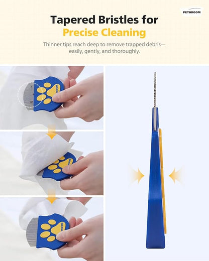 PETHROOM Professional Eye Comb for Pets | Stainless Steel Tear Stain Remover for Cats & Dogs | Gentle Round-Head Grooming Tool | Compact & Portable for Eye Gunk Removal (Pack of 2)