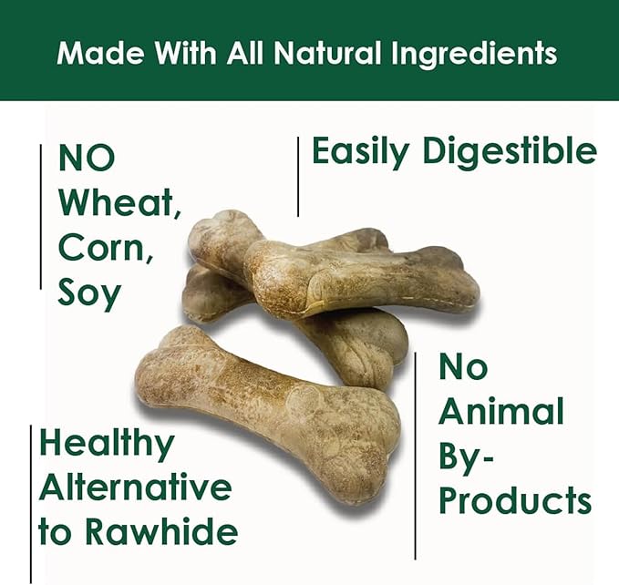 Bonies Natural Skin & Coat Formula Large-Sized Single Bone - Promote Silky Coat & Healthy Skin, Healthy Teeth & Fresh Breath, Low Calories - Chicken Flavor, [Large Dogs], 5 Bones