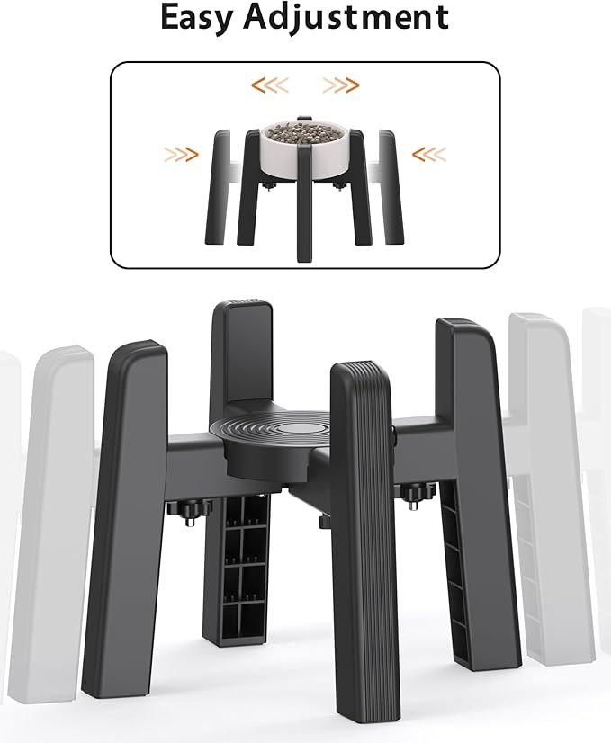 CZPET Dog Bowl Stand with Adjustable Width [2 Pack, Stand Only], Elevated Pet Water & Food Bowl for Medium Pets, Stable and Anti-Slip Raised Bowl