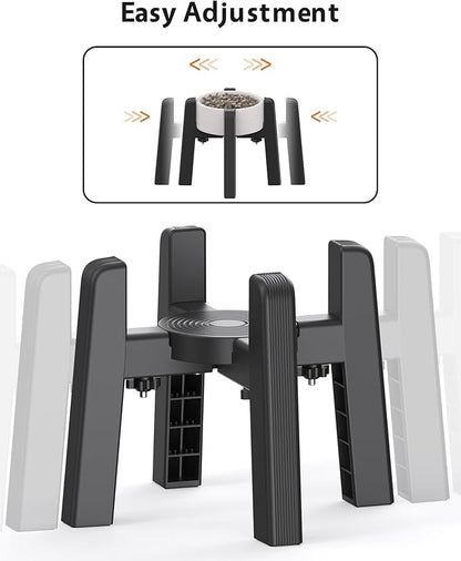 CZPET Dog Bowl Stand with Adjustable Width [2 Pack, Stand Only], Elevated Pet Water & Food Bowl for Medium Pets, Stable and Anti-Slip Raised Bowl