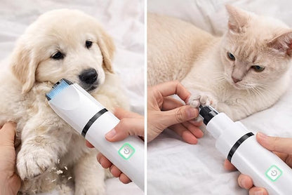 Luxuz 3-in-1 Dog & Cat Grooming Kit, Rechargeable Quiet Pet Clippers with Nail Grinder & Paw Trimmer, Cordless Low-Noise Electric Grooming Trimmer with Guide Combs for Small Medium Pets