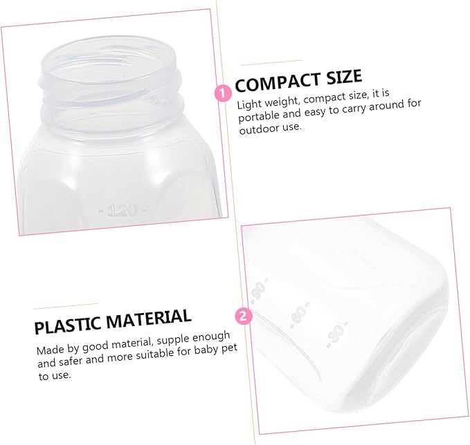 Happyyami 2pcs Cat Milk Bottle Kitten Feeding Bottles No Odor Kitten Supplies for Newborns
