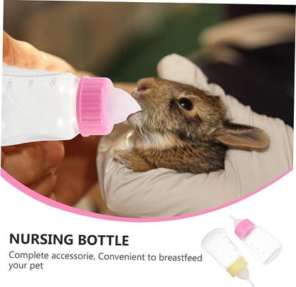 POPETPOP 2Pcs Kitten Nursing Bottles Puppy Milk Feeder with Scale Design Easy to Clean Suitable for Small Pets Colors for Feeding Kittens and Puppies
