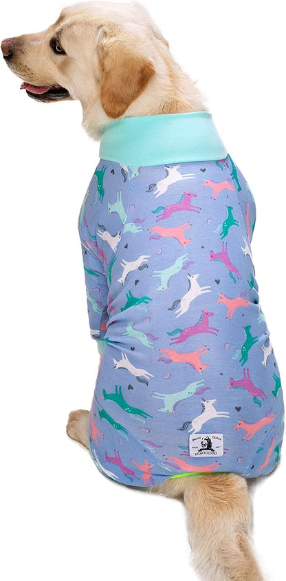 Purple Pony surgery Recovery Suit female male for Dogs After Surgery Medium Large Dogs Onesie,Lightweight Dog recovery suit for Shedding Prevent Licking Surgical Wound,Dog Pajamas Pjs ,Full Belly