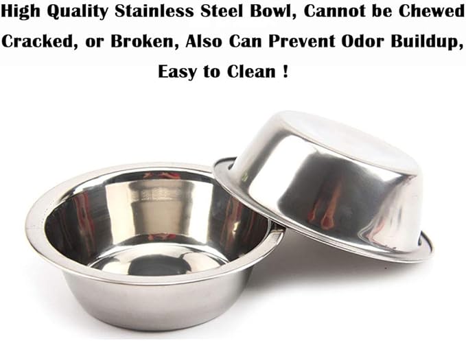 JiangYanus Elevated Dog Cat Food and Water Bowls, Stainless Steel Raised Pet Dish Feeder Retro Iron Elevated Stand for Dogs and Cats (Small)