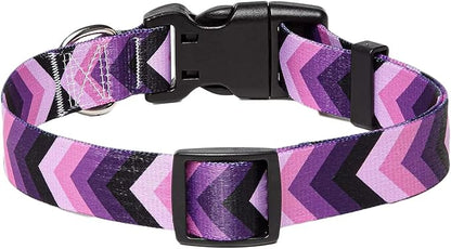 Mihqy Dog Collar with Bohemia Floral Tribal Geometric Patterns - Soft Ethnic Style Collar Adjustable for Small Medium Large Dogs(Purple Arrow,L)
