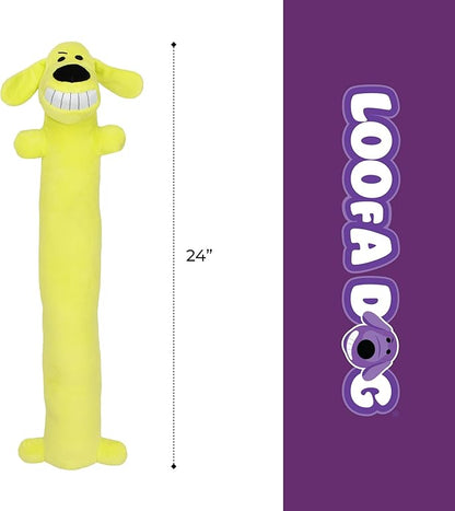 Multipet Original Loofa Dog Plush Toy - Squeaky Toy for All Dogs - Extra Soft Plush - Stuffed Animal Dog Toys for Playing (1 Count, 24”, Random Color Surprise)