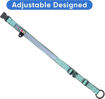 Pawtitas Lumberjack Padded Martingale Collar for Dogs | Soft Neoprene Dog Collar for Your pet's Comfort Made with Reflective Band for Maximum Visibility | Fits Small and Large Pets - XXS Teal