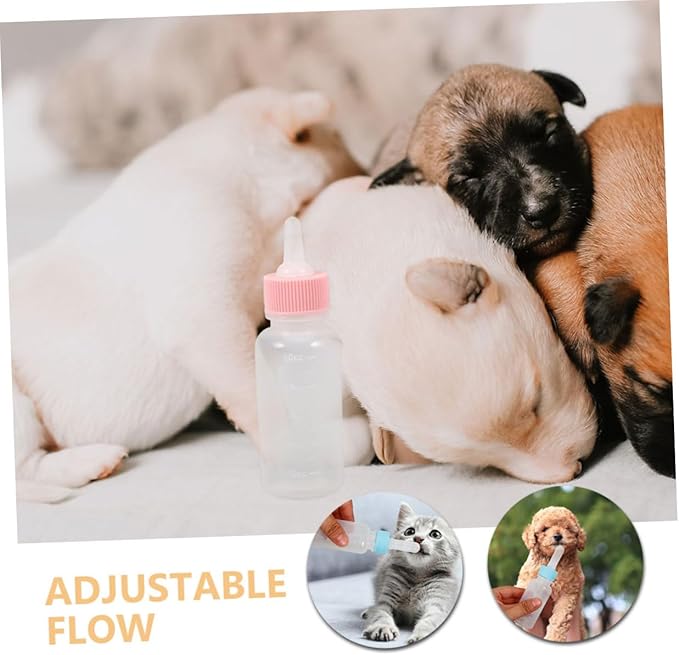 2pcs Pet Nursing Bottles Feeding Kit for Puppies and Kittens Small Animal Milk Feeder Bottles Easy Handling Design for Calves and Small Pets