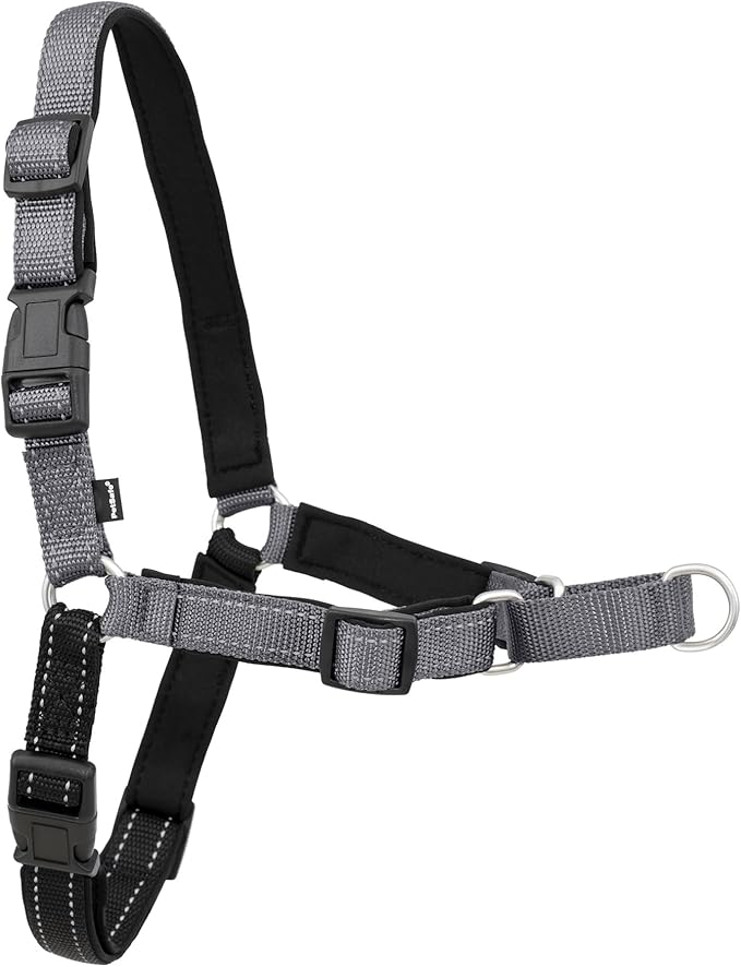 PetSafe Deluxe Easy Walk Harness - Trainer-Trusted Dog Chest Harness with Breathable Martingale Loop Design - Helps Stop Pulling with No Choking & Gagging - Small - Steel
