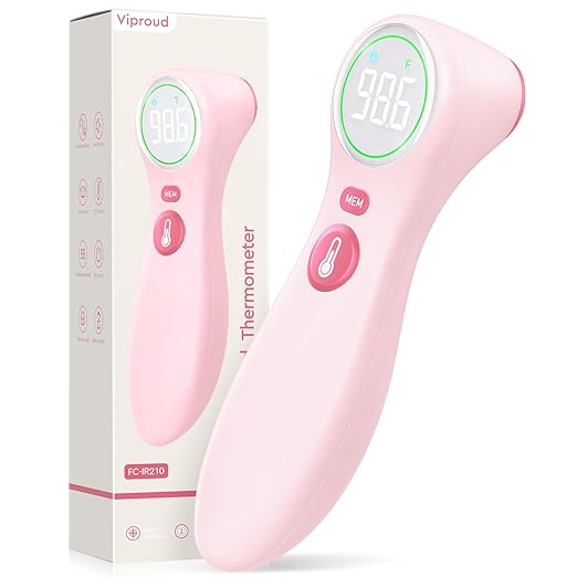 No-Touch Thermometer for Adults and Kids, 1-Second Fast Reading, Color-Coded Fever Alarm, Silent Mode, Object & Room Temperature Function