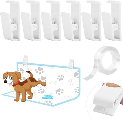 CAPHONT 6 Pcs Potty Training Dog Pee Pad Holder for Leg-Lifting Marking Dogs Indoor Training Pad Holder for Small & Large Size Wee Wee Pad with Nano Gel Strip, White