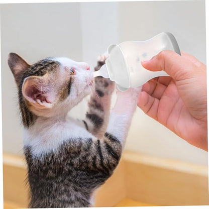 Silicone PET Nursing Bottle for Kittens and Puppies Leak-Proof Milk Feeder 100% Food-Grade Material Portable Feeding Bottle for Small Animals