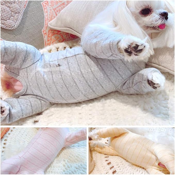 Recovery Suit for Dog After Surgery Cut Pet Recovery Shirt Dog Abdominal Wounds Bandages,Wound Protective Full Coverage Dog's Bodysuit for Surgery Female Dog Prevent Licking(RSS08-Fgrey-S)
