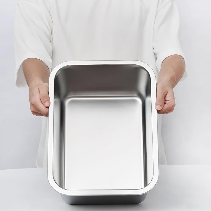 Kichwit 2.5 Gallons Large Dog Bowl Food Grade Stainless Steel Pan, Dishwasher Safe