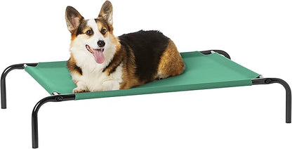 Amazon Basics Cooling Breathable Elevated Dog Bed with Metal Frame for Medium Dogs, 43" x 26" x 7.5", Green