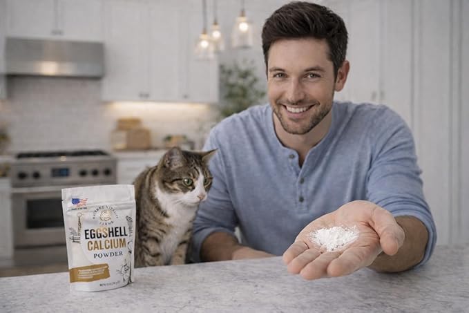 8 oz Pure U.S.A. Eggshell Powder for Dogs/Cats, Finely Ground, Calcium Supplement
