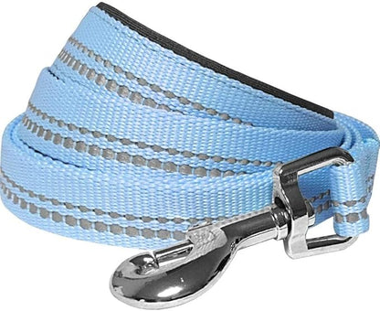 Blueberry Pet 3M Reflective Pastel Color Dog Leash with Soft & Comfortable Handle, 5 ft x 5/8", Baby Blue, Small, Leashes for Dogs