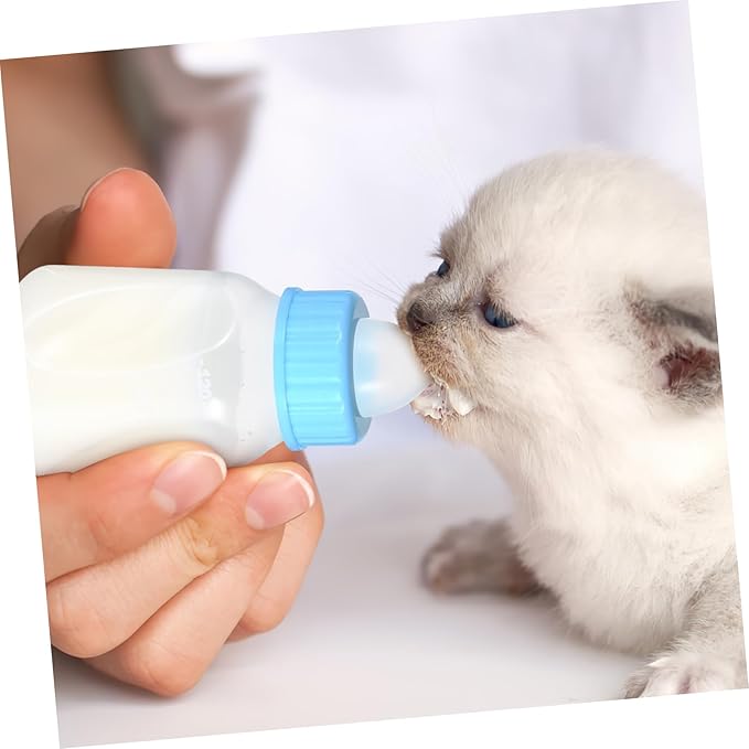 Kisangel 120ml PET Nursing Bottle Set for Cats and Dogs Adjustable PET Feeder Scale Includes Feeding Bottle for Kittens and Puppies