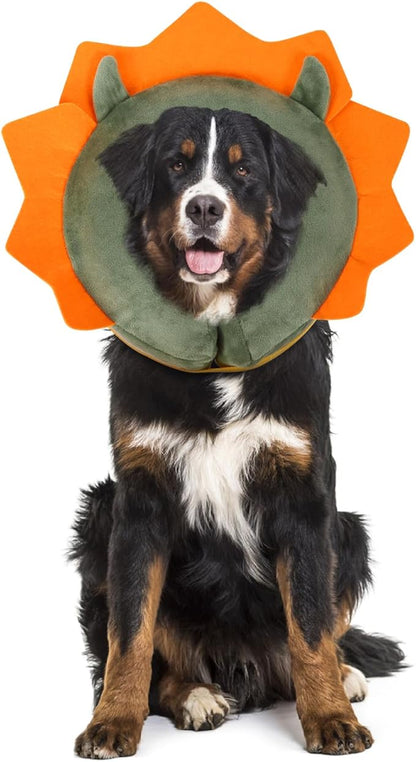 IEUUMLER Inflatable Recovery Dog Collar, Protective Donut Cone, Adjustable Soft Collar for Dog and Cat After Surgery Prevent from Biting & Scratching EU002 - Green Demon XL