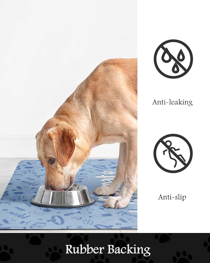 Pet Feeding Mat-Absorbent Dog Mat for Food and Water Bowl-No Stains Quick Dry Dog Water Dispenser Mat