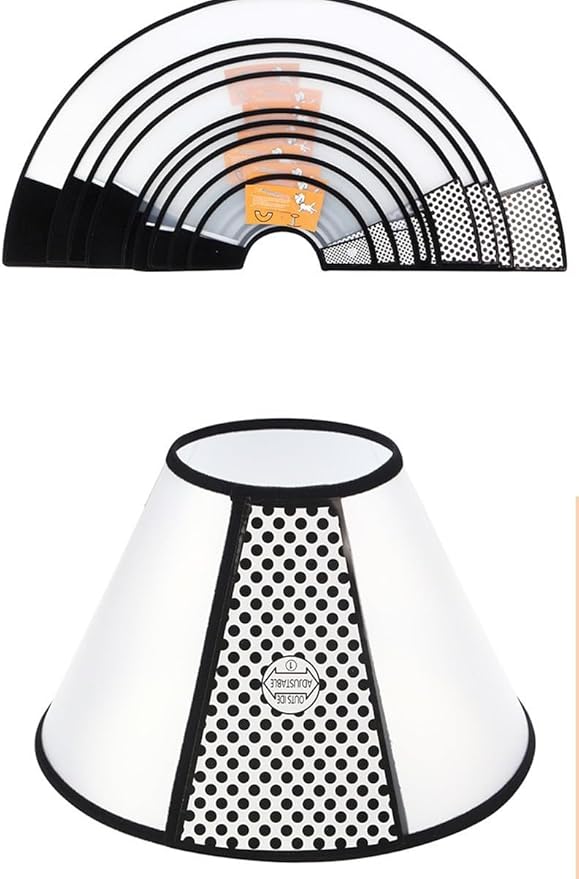 Dog Cone Collar Adjustable After Surgery–Soft, Comfortable Recovery E-Collar with Hook & Loop Closure, Protective Elizabethan Collar for Small, Medium & Large Dogs(Clear, S, Neck 9.5"-11.5")