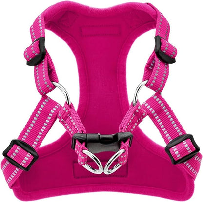 Best Pet Supplies Voyager Adjustable Step-in Flex Breathable Mesh Dog Harness for Small Medium Large Dogs (Fuchsia), L