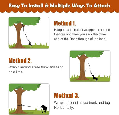 HOPET Dog Rope Toys,Dog Outdoor Bungee Solo Hanging Toy,Tether Tug of War Dog Toys for Pitbull Small Large Aggressive Chewers Dogs to Exercise
