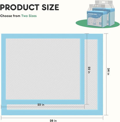 Dog Puppy Pads, Pee Pads for Dogs Potty Training, Ultra-Absorbent 6-Layer Leak-Proof, Quick-Dry Surfac, Regular Size 22"x22" ,150 Count