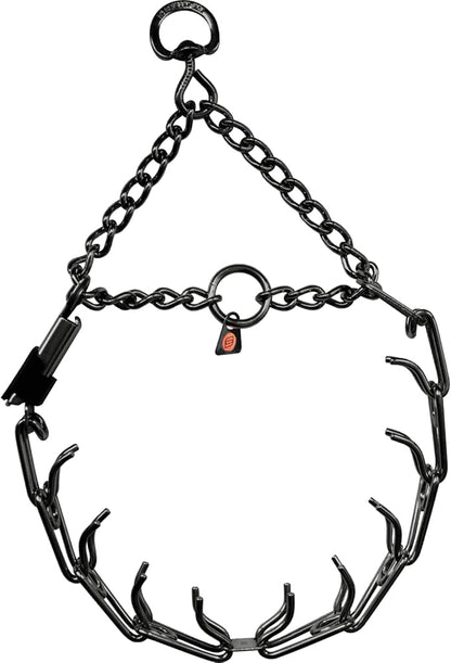 Herm Sprenger Prong Dog Collar with Quick Release Side Clicklock Made of Stainless Steel in Germany 3.2mm Prongs for Large Dogs 23in (Neck up to 19in)