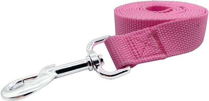 Nylon Dog Training Leash, Traction Rope, 4Ft /5 Foot /6 Feet Long, 5/8 inch 3/4 Inch 1 Inch Wide, for Small and Medium Dogs (1'' x 8 FT, Pink)