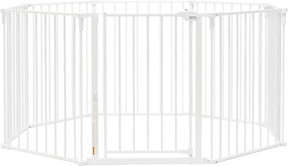 Regalo Safety 192" Super Wide Baby Gate & Play Yard, 2-in-1 Convertible Extra Wide Safety Barrier, Hardware Mounted for Toddlers & Pets, Tested & Safe for 30 Years, American Designed & Owned, White
