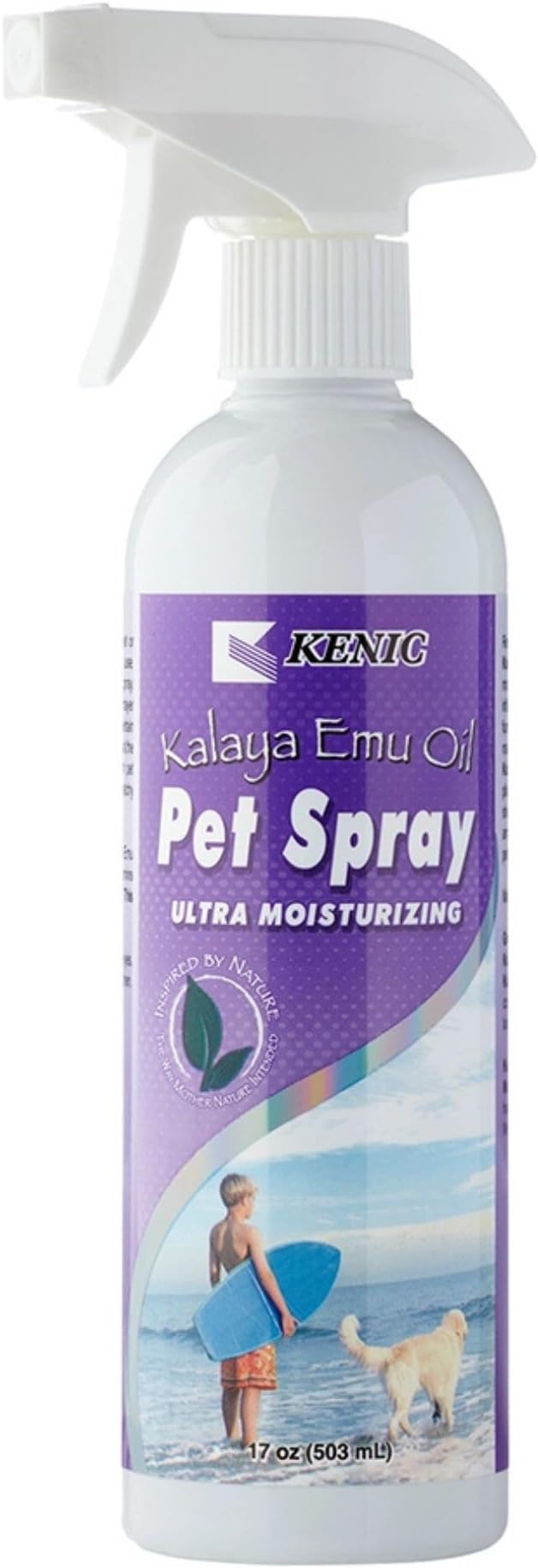 Kenic Emu Oil Spray for Dogs & Cats - Itchy Skin Relief for Dry, Irritated Coats & Hot Spots - Leave-in Conditioning Formula Soothes and Moisturizes for Comfort and Shine, Made in USA