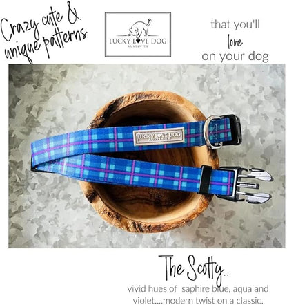 Lucky Love Dog Martingale Dog Collar - Adjustable, No-Slip, Durable, & Soft Webbing Collar for Male and Female Dogs Ideal for Training & Walking - Scotty, Large