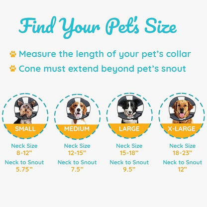 ZenPet Recovery Cone E-Collar for Dogs & Cats – Soft, Comfortable, Safe & Stress-Free Healing After Surgery, Adjustable Design, Secure Custom Fit (Small)
