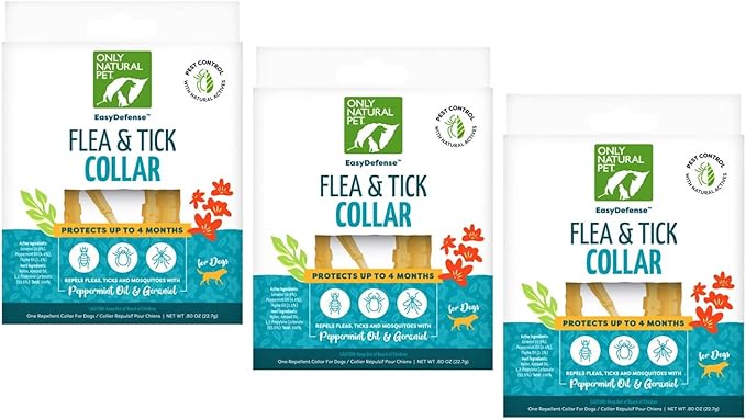 Only Natural Pet EasyDefense Non-Toxic Flea & Tick Collar for Dogs - (3 Pack)
