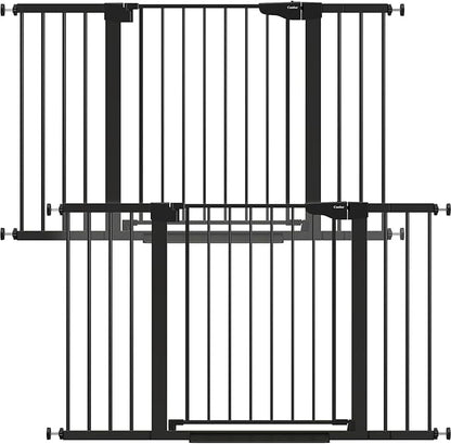 Cumbor 51.5" Wide Auto Close Baby Gate & Cumbor 2 Pack 51.5" Wide Dog Gate, Durable Child Gate for Stairs, Doorways, Easy Walk Thru Dog Gate for House for Doorways
