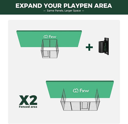 FXW Rollick Unleashed Dog Playpen for Indoor, Yard, RV Camping, 45 inch 8 Panels Dog Pen with Anchor Kit (4 Packs) for Large Dogs, Black│Patented